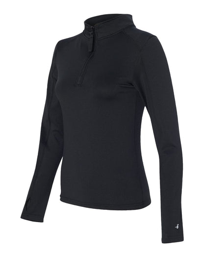 Badger Women’s Lightweight Quarter-Zip Pullover 4286 #color_Black