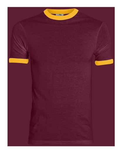 Augusta Sportswear 50/50 Ringer T-Shirt 710 #color_Maroon/ Gold