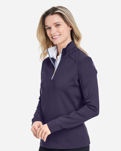 Fairway & Greene Women's Wells Tech Quarter-Zip Pullover F12250 #colormdl_Eclipse/ White