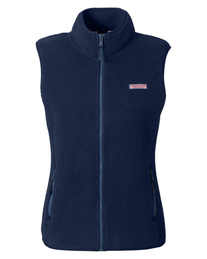 vineyard vines Women's Harbor Fleece Vest O001412 #color_Vineyard Navy