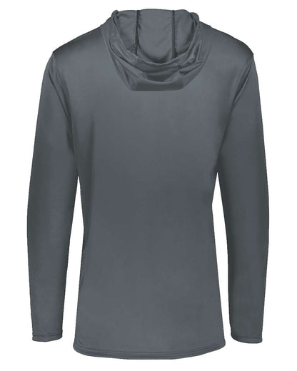 Holloway Youth Momentum Hooded Long Sleeve T-Shirt 222831 #color_Graphite