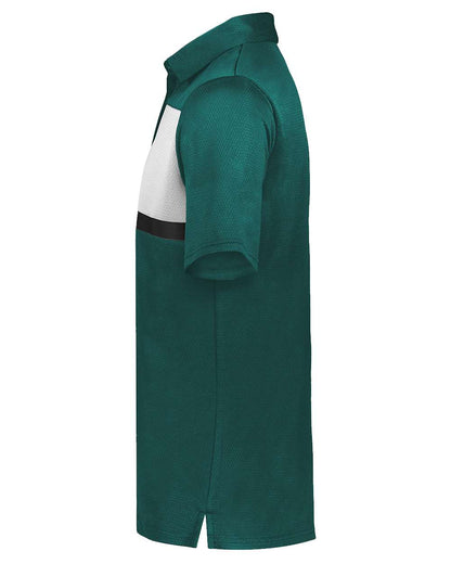 Holloway Men's Dry-Excel™ Prism Bold Polo 222576 #color_Dark Green/ White