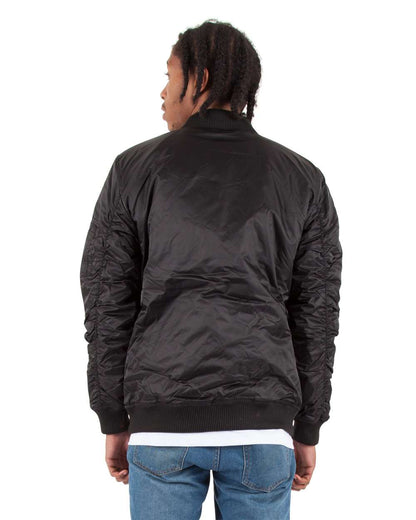Shaka Wear Unisex Bomber Jacket SHBJ #colormdl_Black