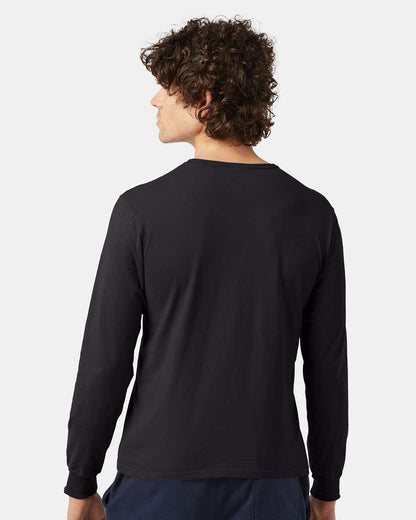 Champion Garment-Dyed Long Sleeve T-Shirt CD200 #colormdl_Black