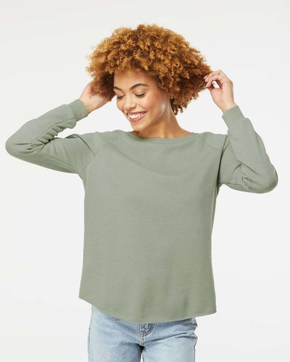 Independent Trading Co. Women's California Wave Wash Crewneck Sweatshirt PRM2000 #colormdl_Sage