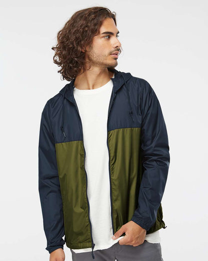 Independent Trading Co. Lightweight Windbreaker Full-Zip Jacket EXP54LWZ #colormdl_Classic Navy/ Army