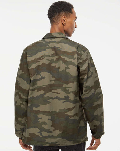 Independent Trading Co. Water-Resistant Windbreaker Coach’s Jacket EXP99CNB #colormdl_Forest Camo