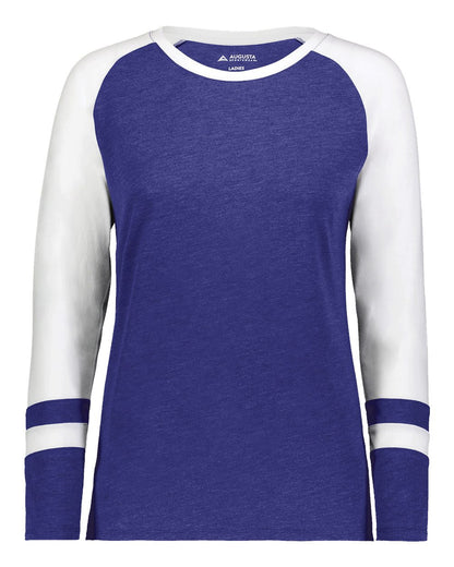 Augusta Sportswear Women's Triblend Fanatic 2.0 Long Sleeve T-Shirt 2917 #color_Purple/ White