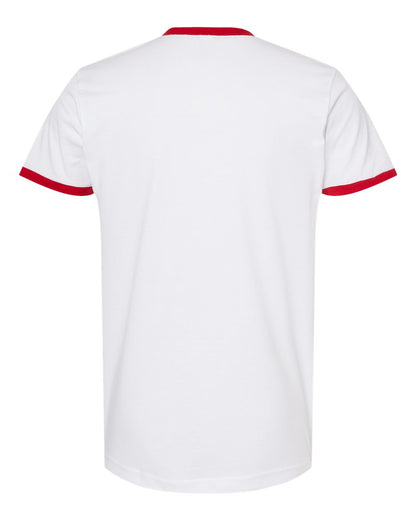 Tultex Fine Jersey Ringer T-Shirt 246 #color_White/ Red