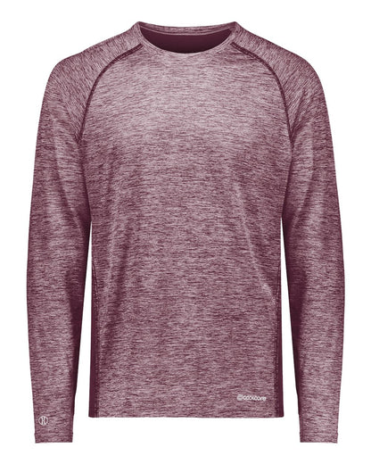Holloway Men's Electrify CoolCore® Long Sleeve T-Shirt 222570 #color_Maroon Heather