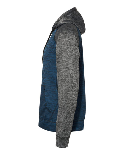 Burnside Men's Performance Raglan Hooded Sweatshirt 8670 #color_Heather Navy/ Heather Charcoal