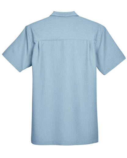 Harriton Men's Barbados Textured Camp Shirt M560 #color_Cloud Blue