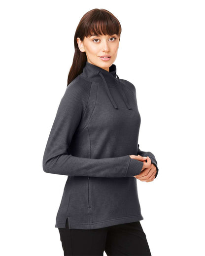 North End Women's Rhythm Waffle Cross-Neck Pullover NE200W #colormdl_Carbon