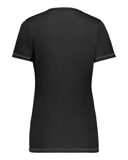 Augusta Sportswear Women's Super Soft-Spun Poly V-Neck T-Shirt 6844 #color_Black