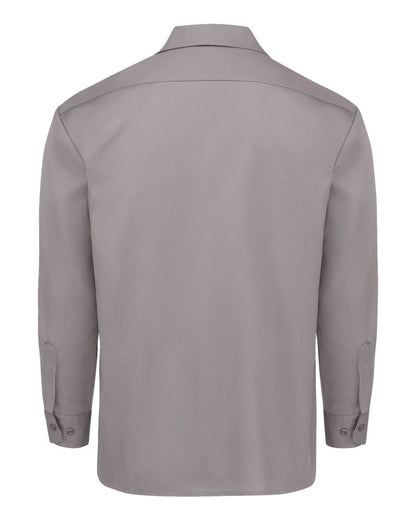 Dickies Men's Tall Long Sleeve Work Shirt 5574T #color_Silver Grey