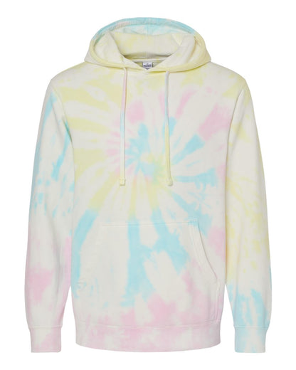 Independent Trading Co. Midweight Tie-Dyed Hooded Sweatshirt PRM4500TD #color_Tie Dye Sunset Swirl