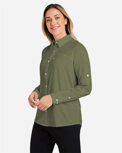 HUK Women's Tide Point Long Sleeve Shirt H615006 #colormdl_Moss