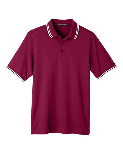 Devon & Jones Men's CrownLux Performance® Plaited Tipped Polo DG20C #color_Burgundy/ White