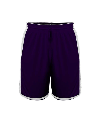 Alleson Athletic Youth Crossover Reversible Shorts 590PSPY #color_Purple/ White