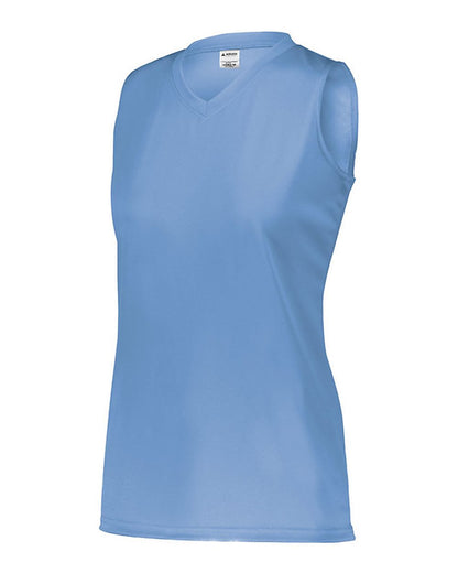 Augusta Sportswear Girls' Sleeveless Wicking Attain Jersey 4795 #color_Columbia Blue