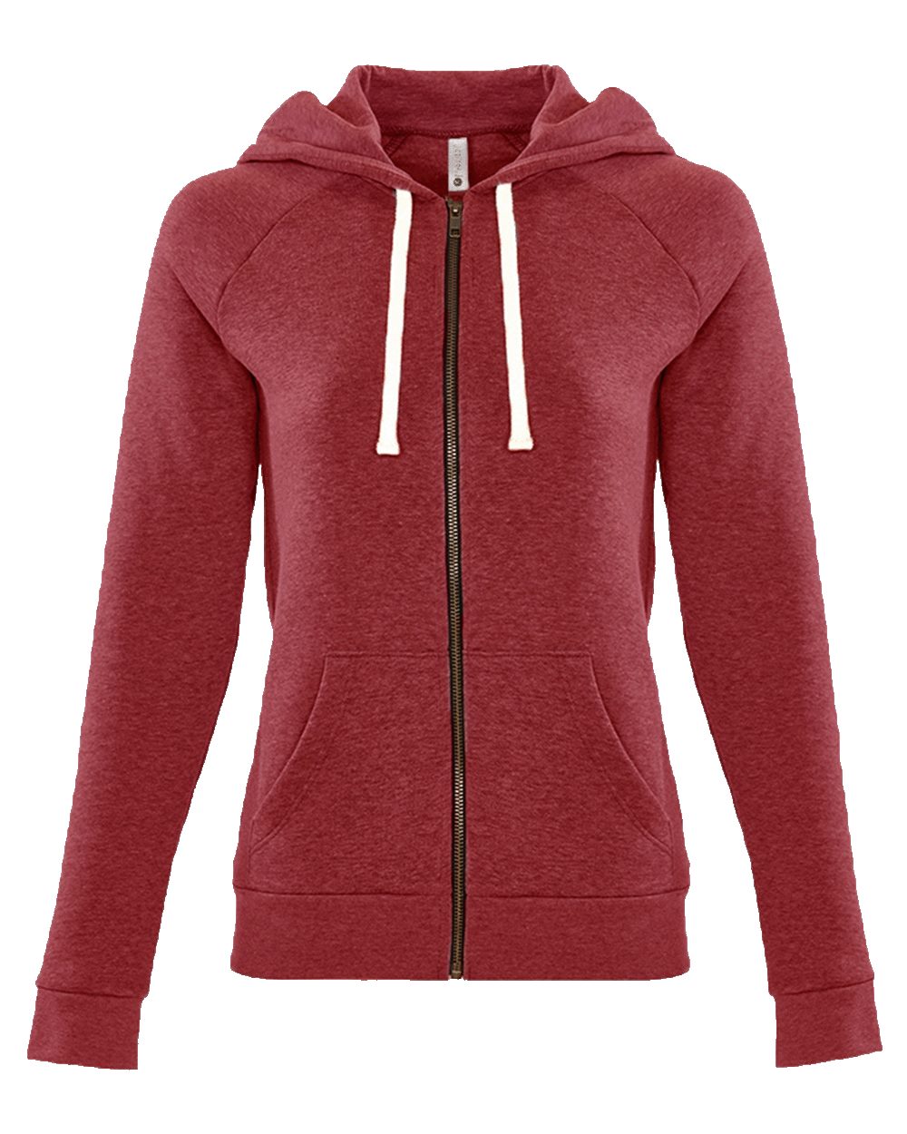 Next Level Women's Malibu Raglan Full-Zip Hoodie Sweatshirt 9603