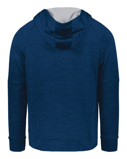 Holloway Youth All-Pro Performance Fleece Hooded Sweatshirt 223680 #color_Navy Heather/ Silver
