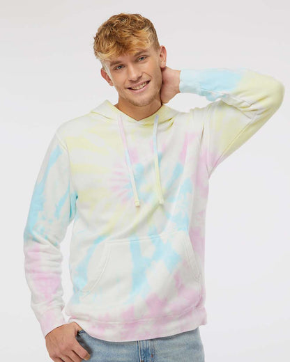 Independent Trading Co. Midweight Tie-Dyed Hooded Sweatshirt PRM4500TD #colormdl_Tie Dye Sunset Swirl