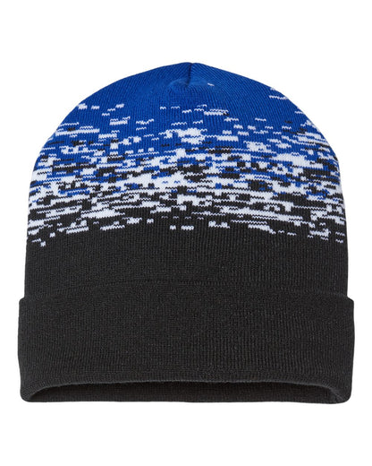 CAP AMERICA USA-Made Static Cuffed Beanie RKS12 #color_Black/ White/ Royal