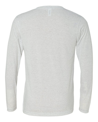 BELLA + CANVAS Unisex Long Sleeve V-Neck Tee 3425 #color_White Fleck Triblend