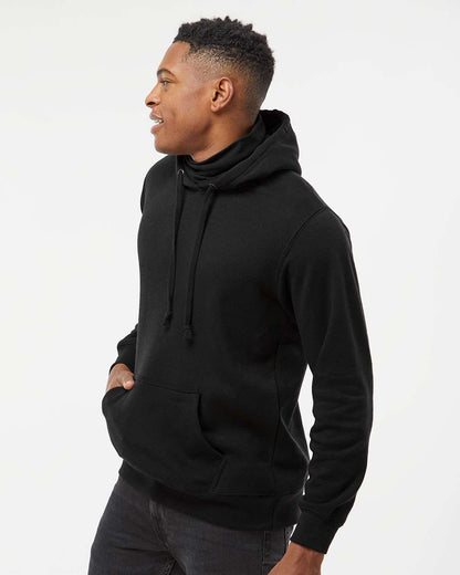 J. America Men's Gaiter Fleece Hooded Sweatshirt 8879 #colormdl_Black