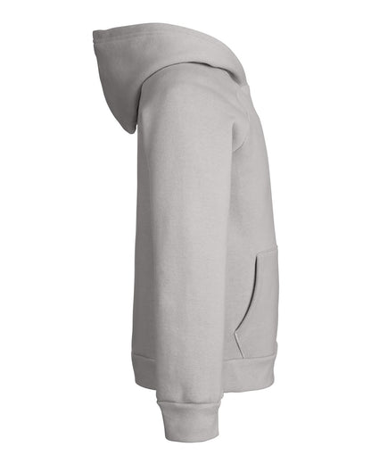 Under Armour Youth Rival Fleece Hooded Sweatshirt 1379792 #color_Mod Grey Light Heather/ White