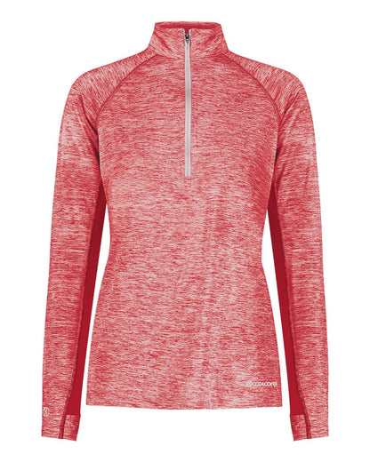 Holloway Women's Electrify CoolCore® Quarter-Zip Pullover 222774 #color_Scarlet Heather