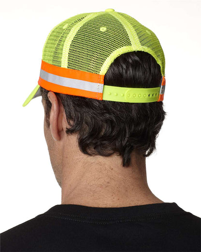 Adams Headwear Trucker Reflector High-Visibility Constructed Cap TR102 #colormdl_Yellow