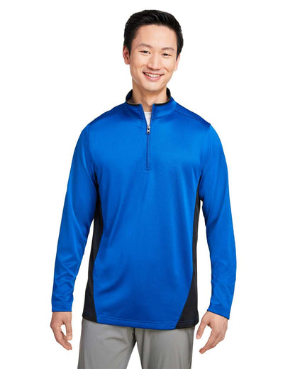 Harriton Men's Flash Snag Protection Plus IL Colorblock Quarter-Zip Pullover M786 #colormdl_True Royal/ Black