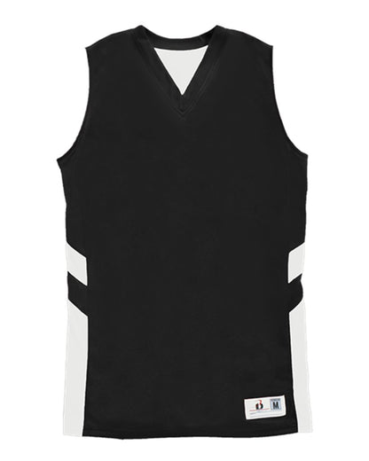 Alleson Athletic B-Pivot Reversible Women's Tank Top 8966 #color_Black/ White