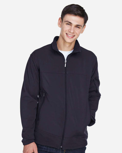 North End Men's Three Layer Fleece Performance Soft Shell Jacket 88099 #colormdl_Midnight Navy