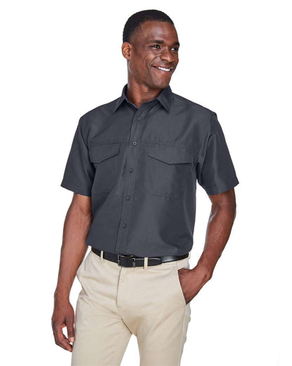 Harriton Men's Key West Short Sleeve Performance Staff Shirt M580 #colormdl_Dark Charcoal