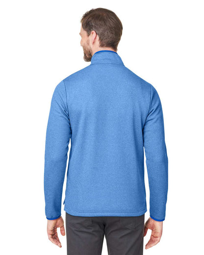 CORE365 Men's Venture Heathered Stripe Quarter-Zip Pullover CE73 #colormdl_True Royal/ White