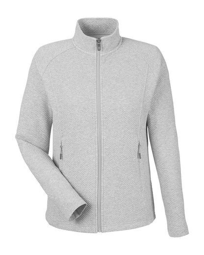 North End Women's Spirit Textured Full-Zip NE727W #color_Platinum Heather