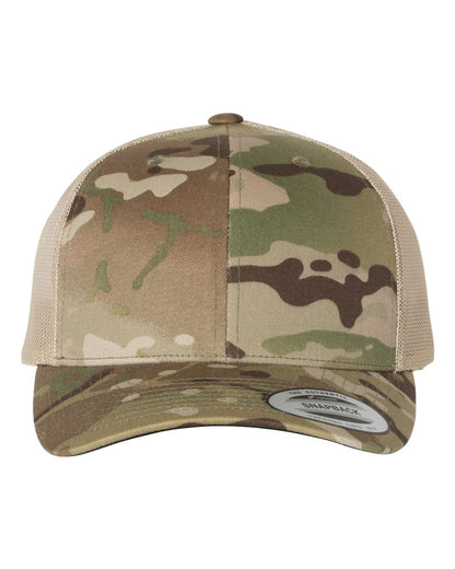 YP Classics Retro Trucker Cap 6606 #color_Multicam Green/ Khaki
