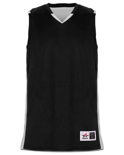 Alleson Athletic Youth Crossover Reversible Jersey 590RSPY #color_Black/ White