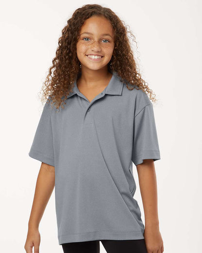 AllPro Youth Pro-Lock Performance Polo 41800Y #colormdl_Heather Steel
