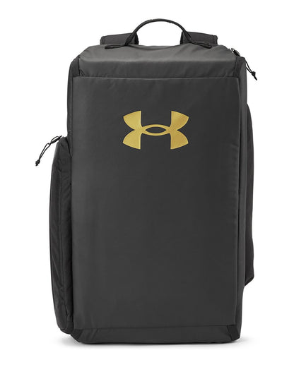Under Armour Contain Medium Convertible Duffel Backpack 1381919 #color_Black/ MT Gold