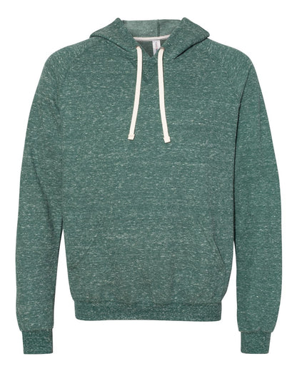 JERZEES Unisex Snow Heather French Terry Raglan Hooded Sweatshirt 90MR #color_Forest Green