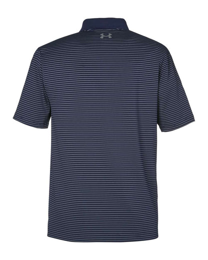 Under Armour Men's 3.0 Striped Perf Polo 1377376 #color_Midnight Navy/ White