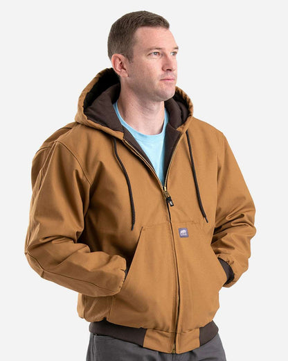 Berne Apparel Men's Tall Highland Washed Cotton Duck Hooded Jacket HJ51T #colormdl_Brown Duck