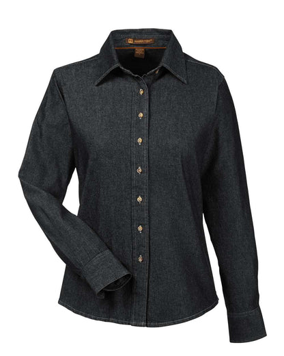 Harriton Women's Denim Shirt M550W #color_Washed Black