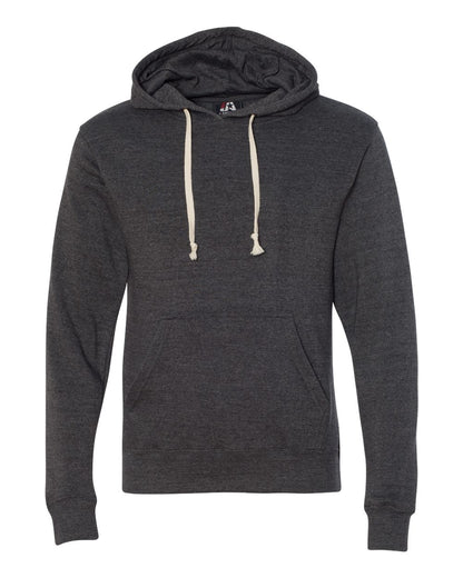 J. America Men's Triblend Fleece Hooded Sweatshirt 8871 #color_Black Triblend