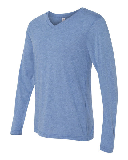 BELLA + CANVAS Unisex Long Sleeve V-Neck Tee 3425 #color_Blue Triblend