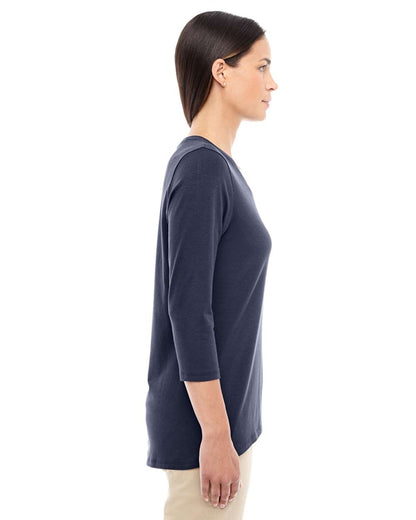 Devon & Jones Women's Perfect Fit™ Bracelet-Length V-Neck Top DP184W #colormdl_Navy